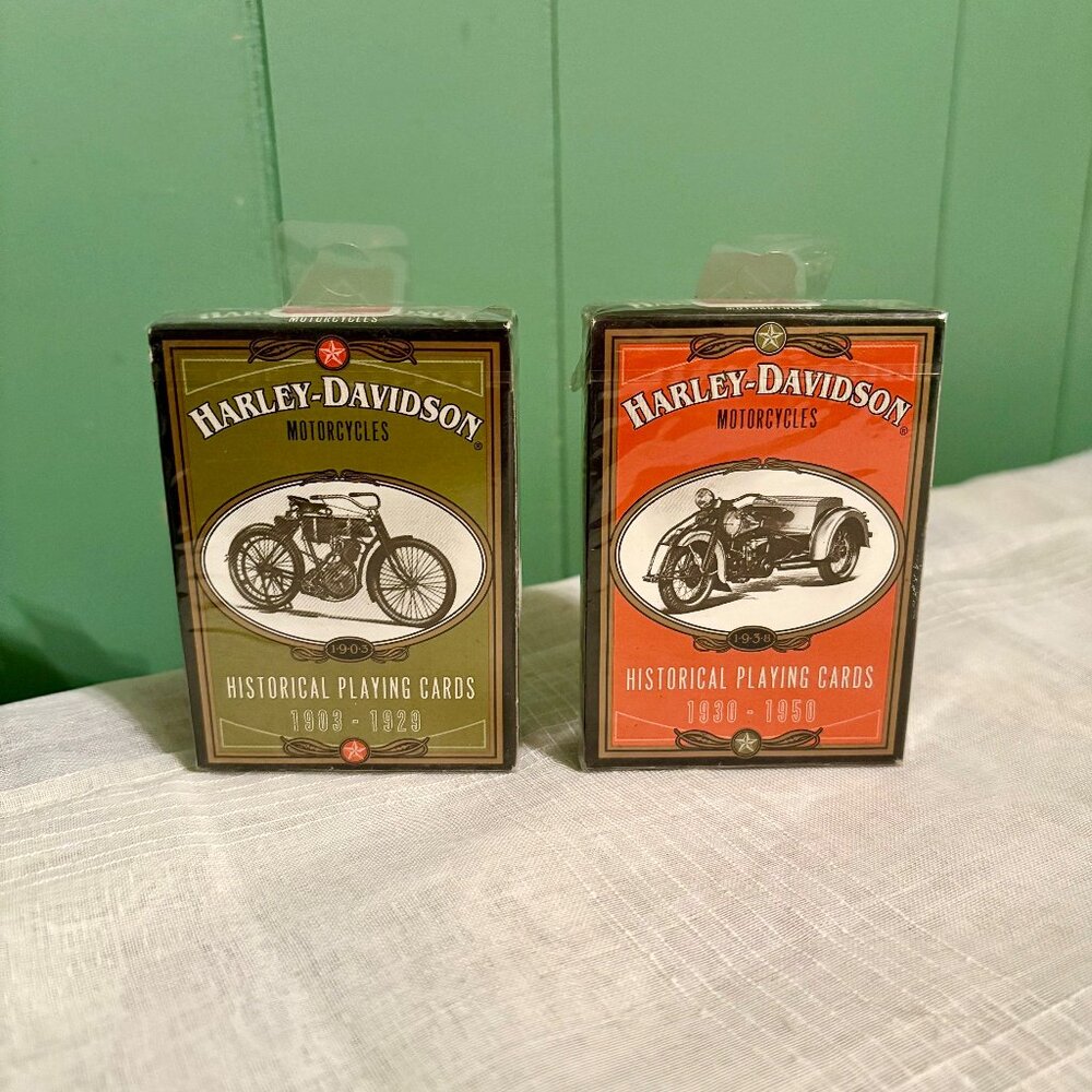 Vintage 1997 Harley Davidson Playing Cards 2 Decks Factory Sealed USPCC